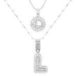 Load image into Gallery viewer, 2pc 14k Diamond Letter Initial Necklaces
