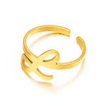 Load image into Gallery viewer, Adjustable Italic Cursive Letter Initial Ring
