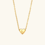 Load image into Gallery viewer, Heart Initial Gold Necklace
