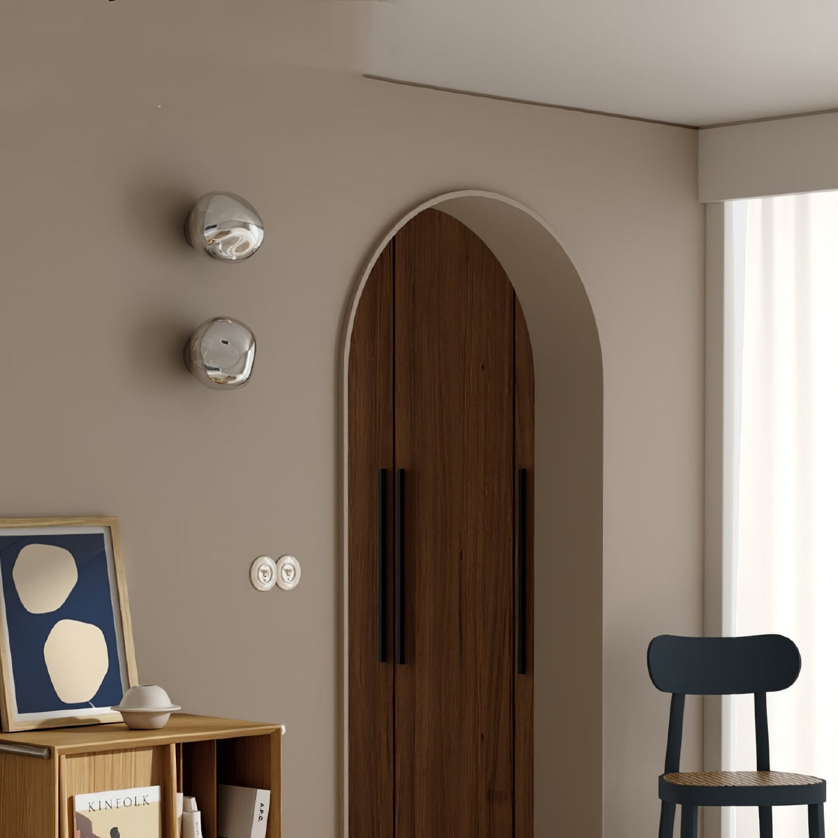 Molten Glass Mirror Contemporary Wall Lamp