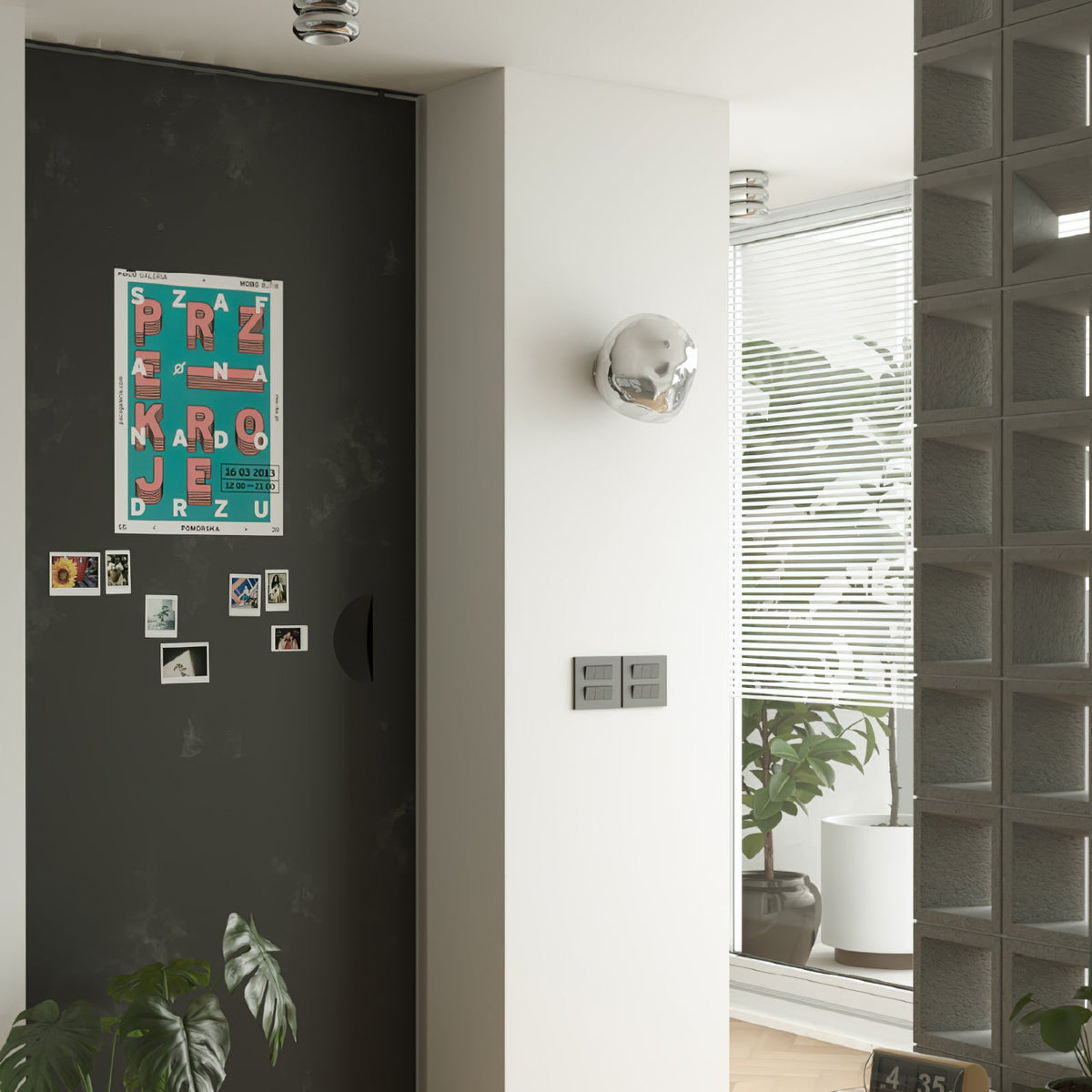 Molten Glass Mirror Contemporary Wall Lamp