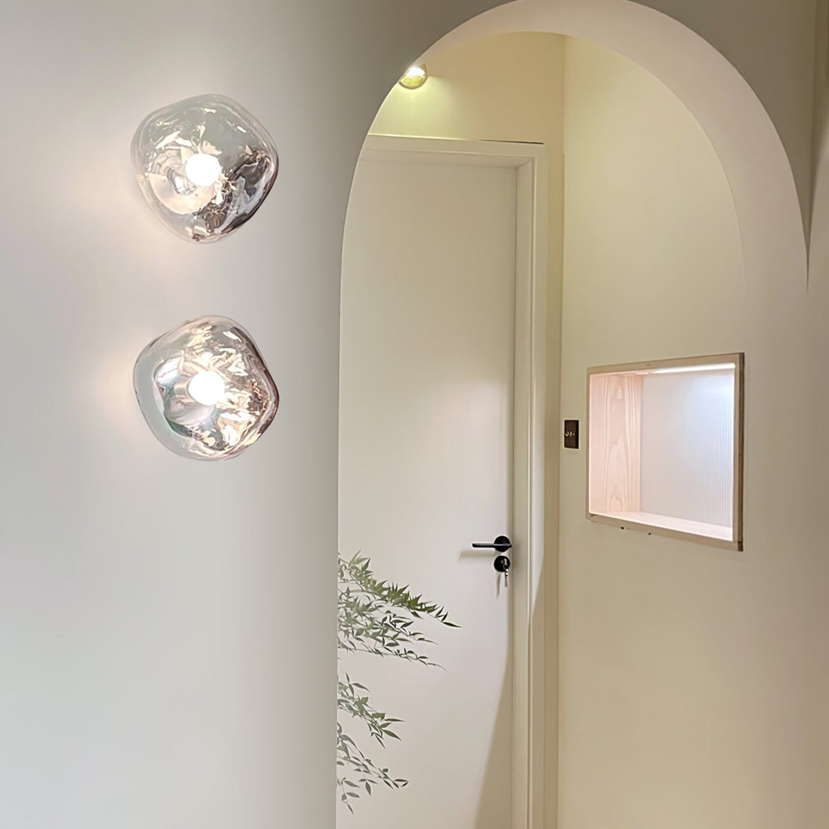 Molten Glass Mirror Contemporary Wall Lamp