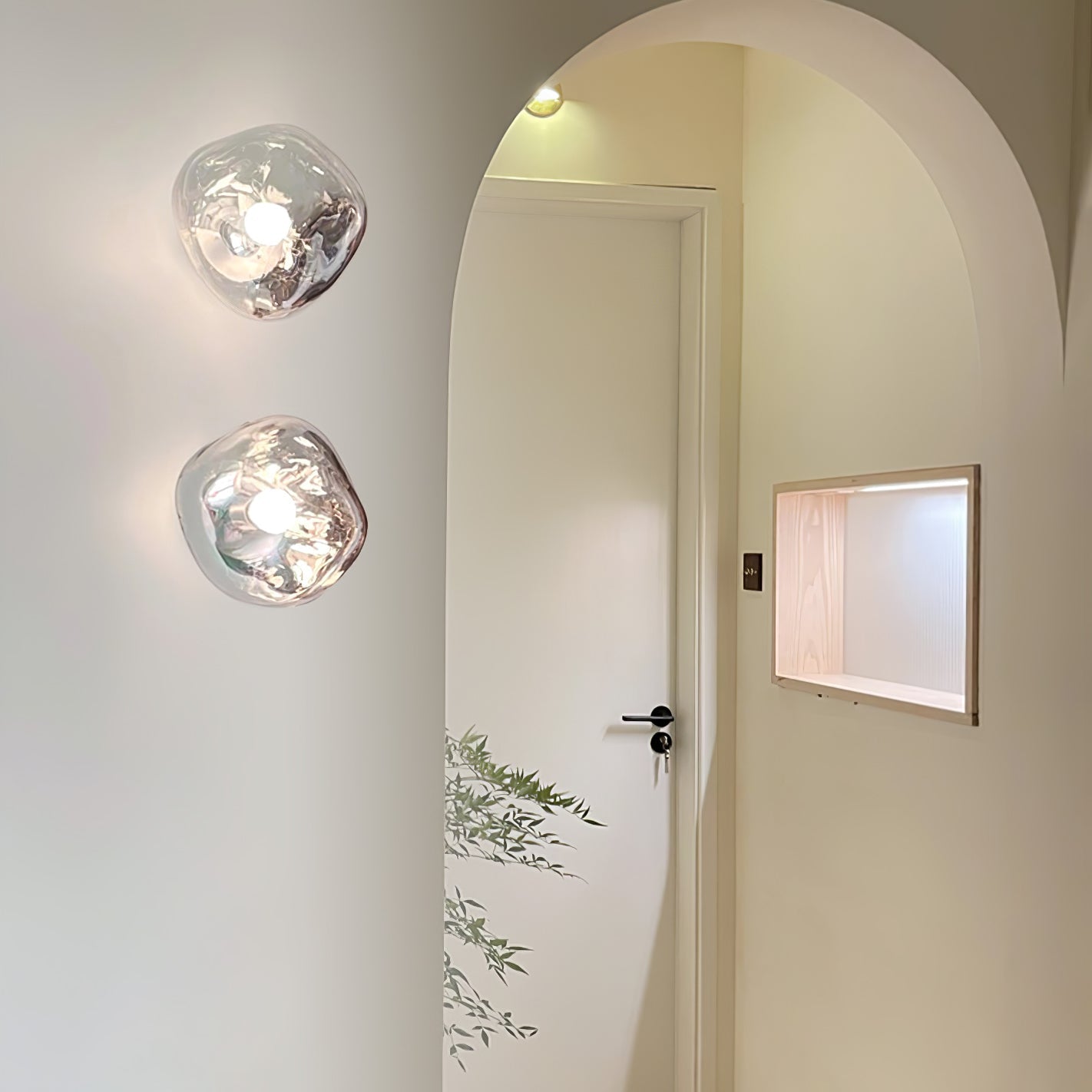 Molten Glass Mirror Contemporary Wall Lamp