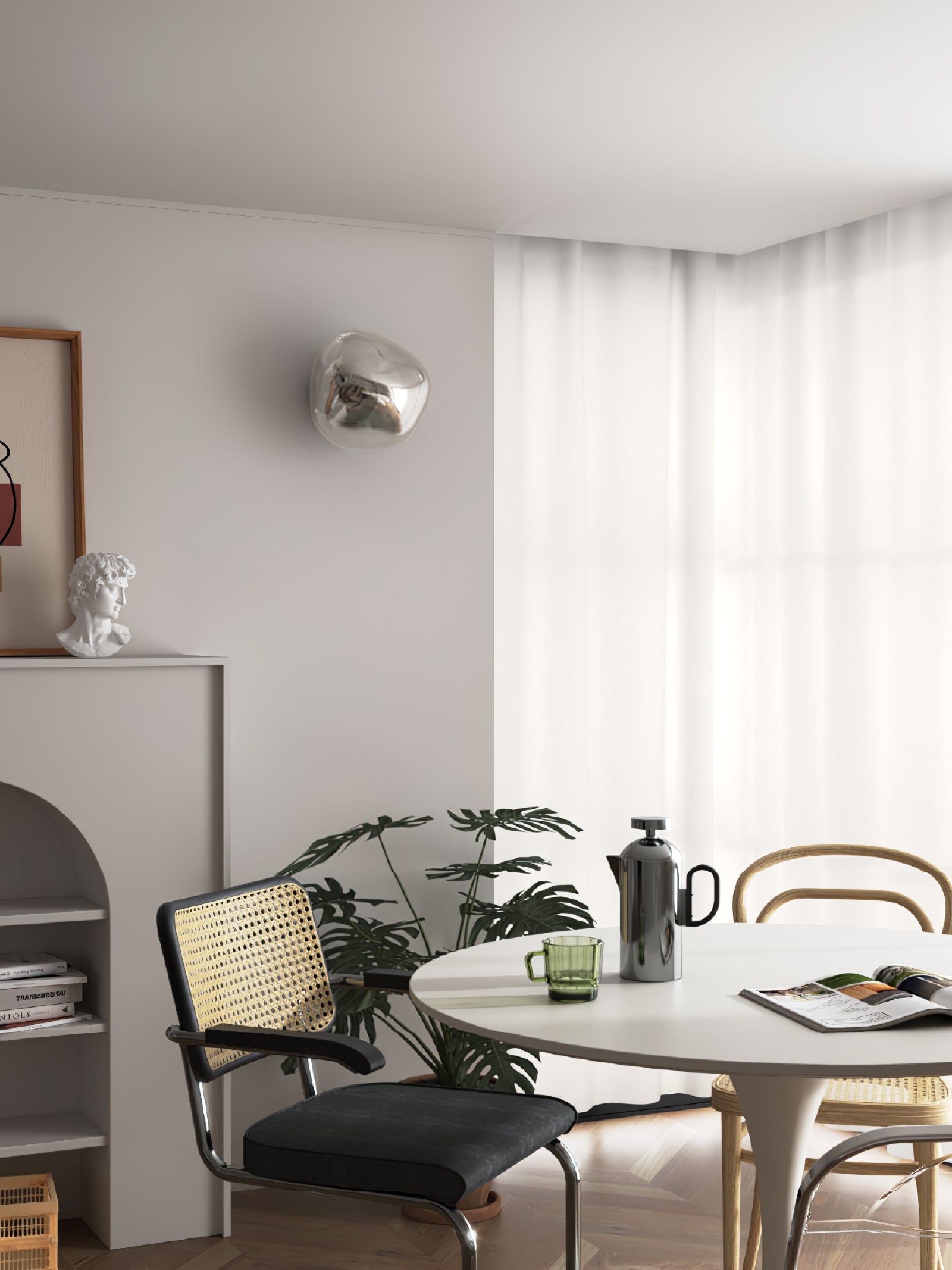 Molten Glass Mirror Contemporary Wall Lamp