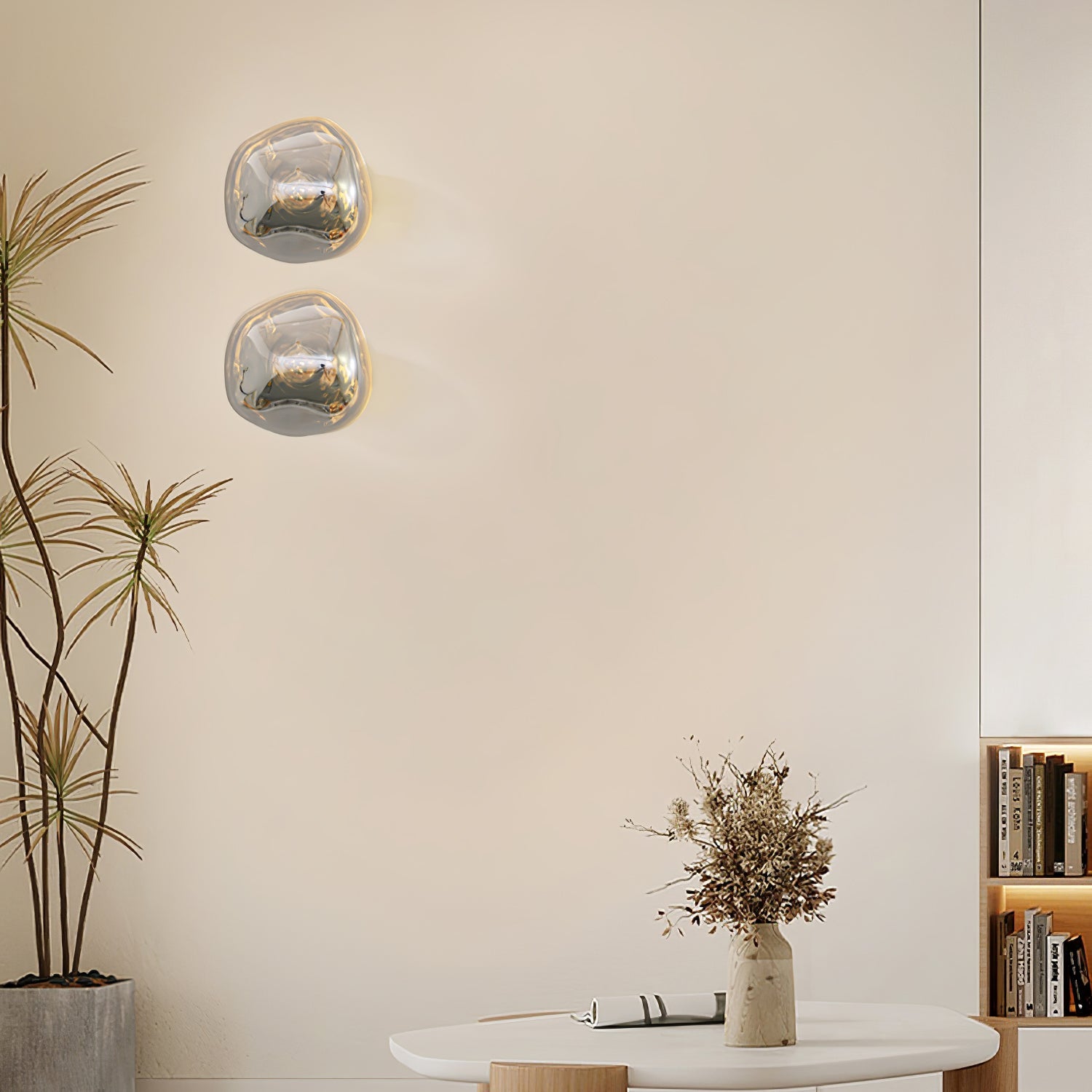 Molten Glass Mirror Contemporary Wall Lamp