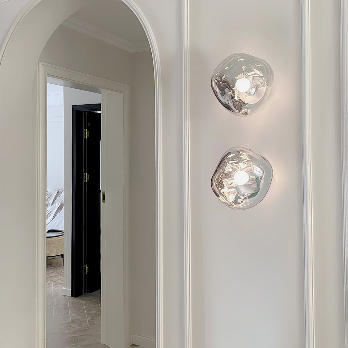 Molten Glass Mirror Contemporary Wall Lamp