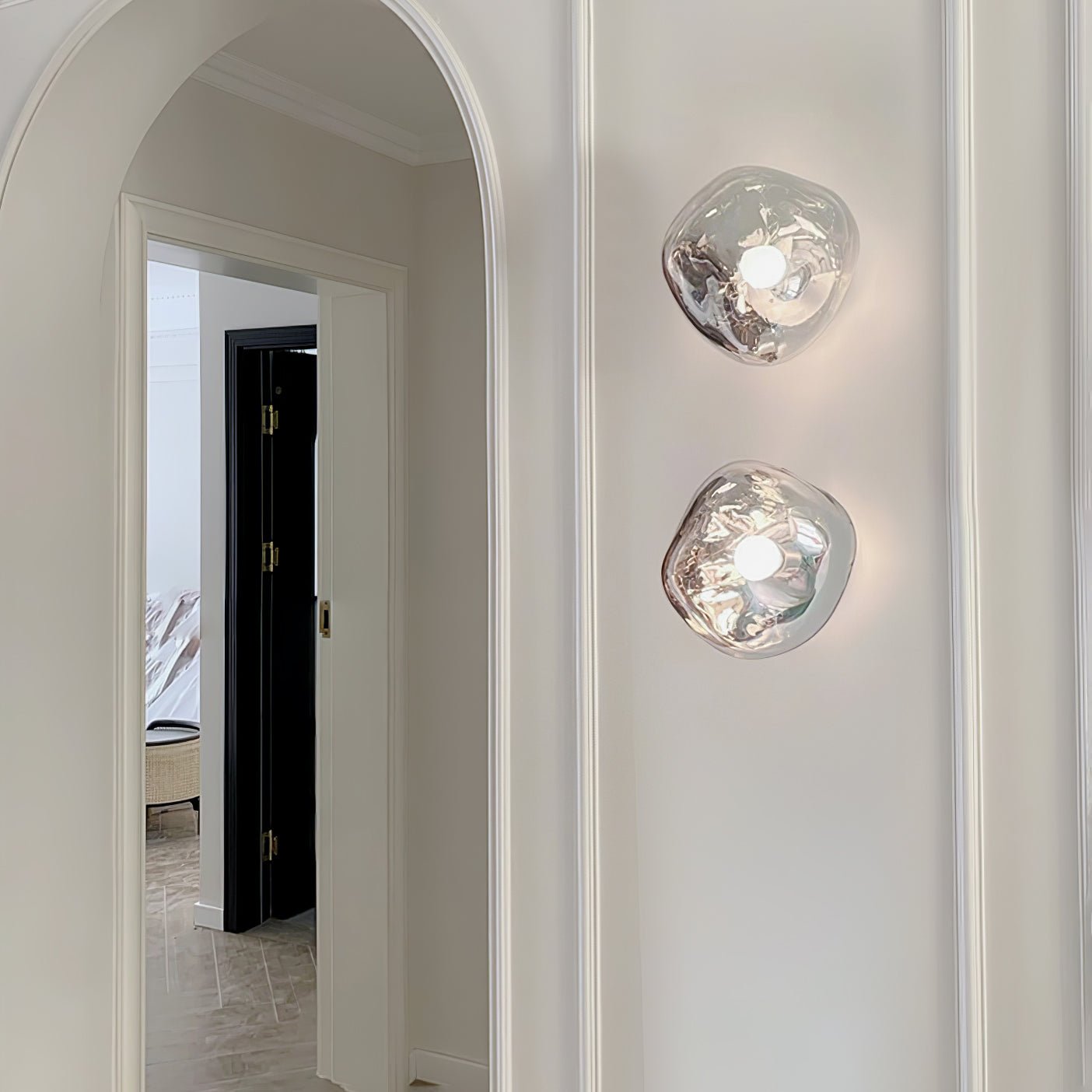 Molten Glass Mirror Contemporary Wall Lamp