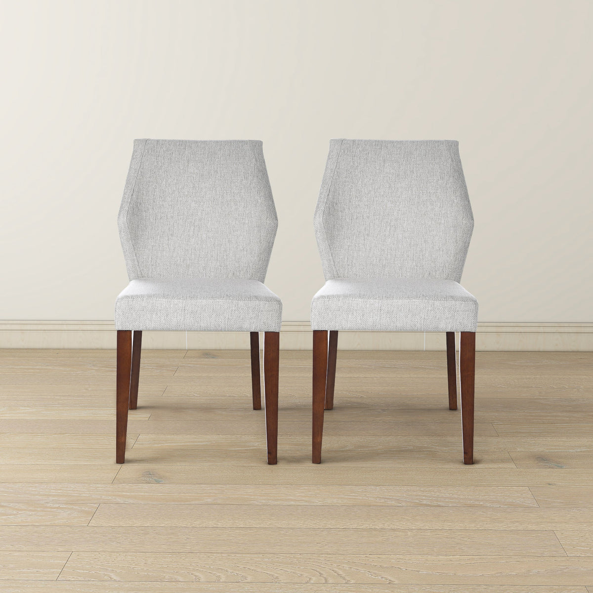 THE FURNITURE CO. Dining Chairs Stylish Light Grey Fabric Dining Chairs for Dining Spaces