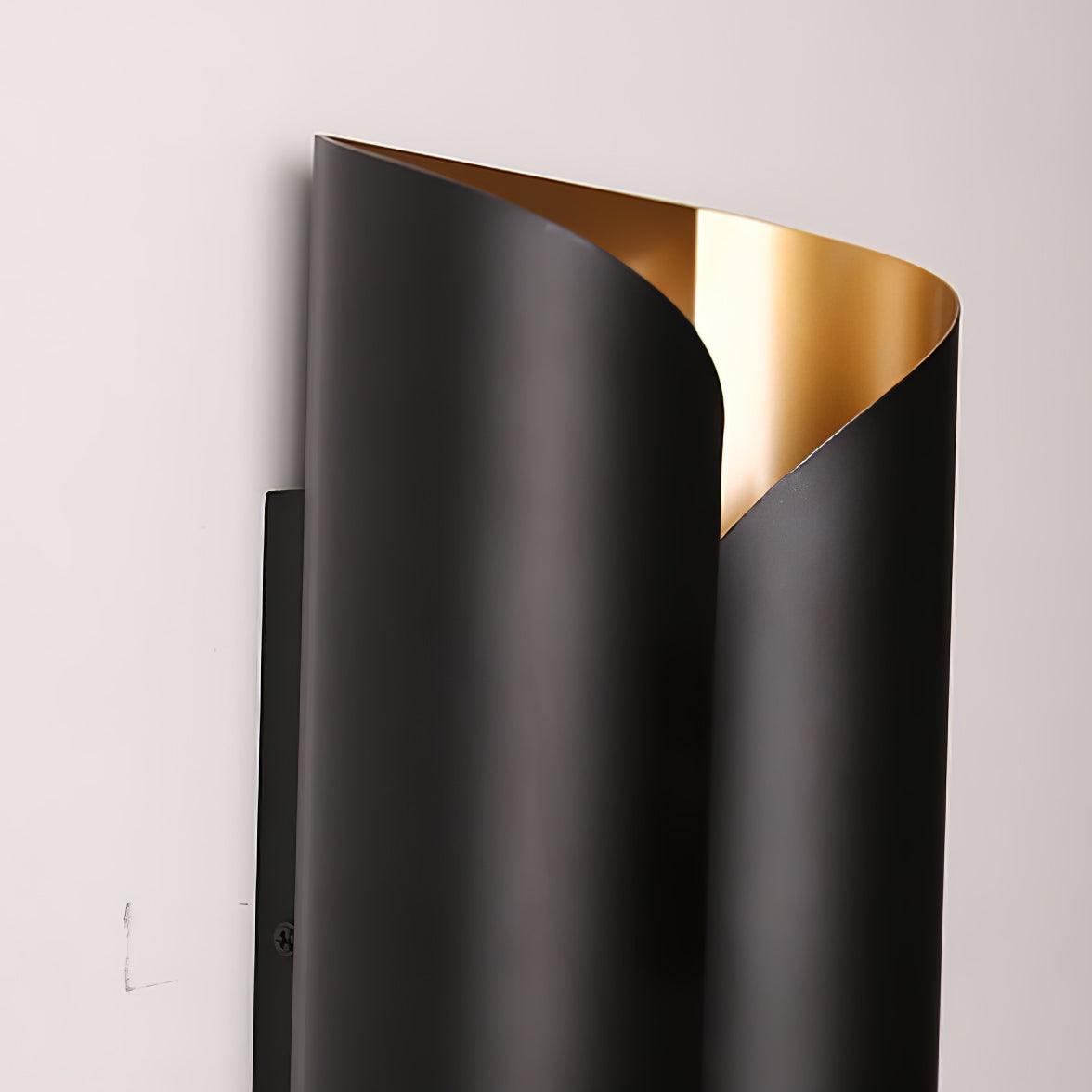 Dramatic Folded Metal Brass Finish Wall Sconce