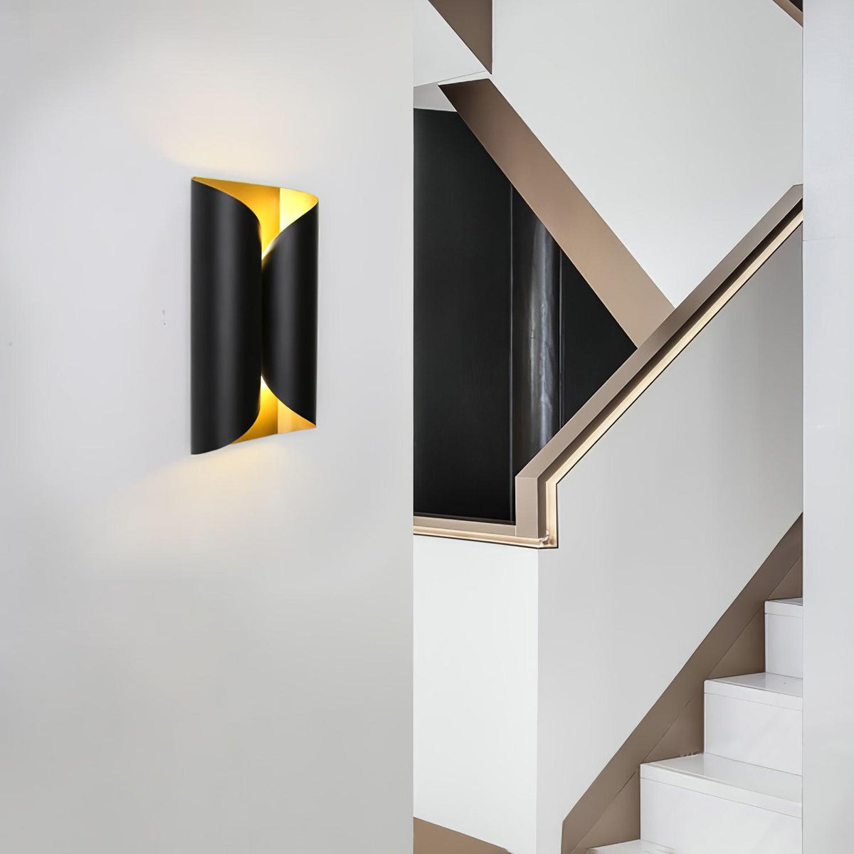 Dramatic Folded Metal Brass Finish Wall Sconce