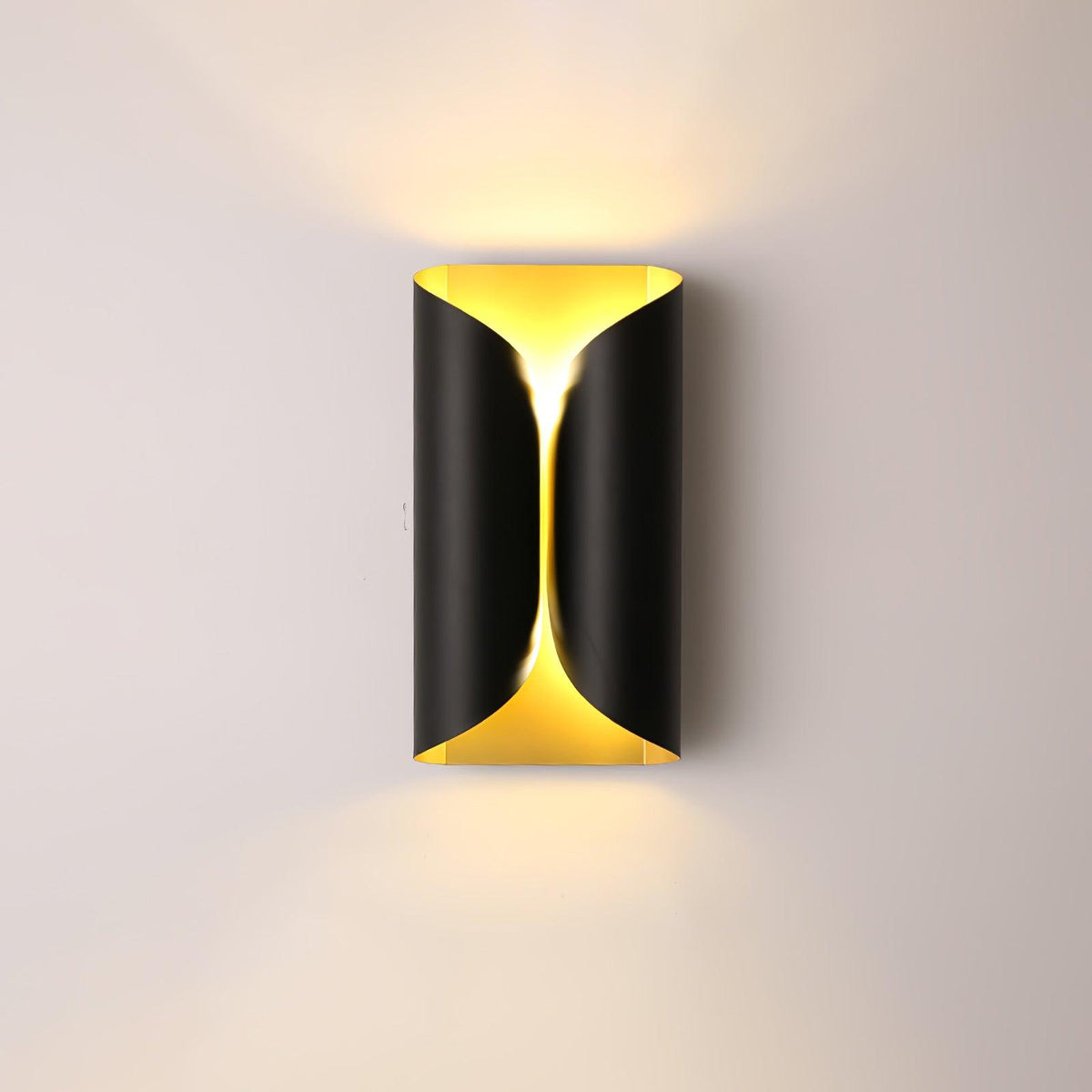 Dramatic Folded Metal Brass Finish Wall Sconce