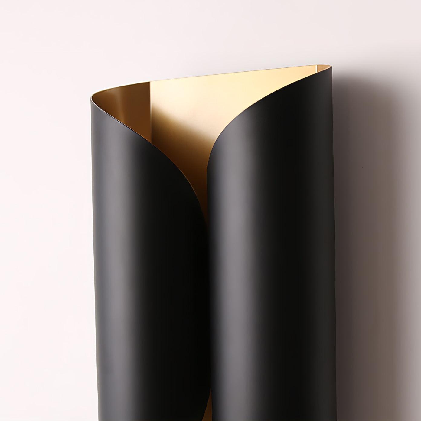 Dramatic Folded Metal Brass Finish Wall Sconce