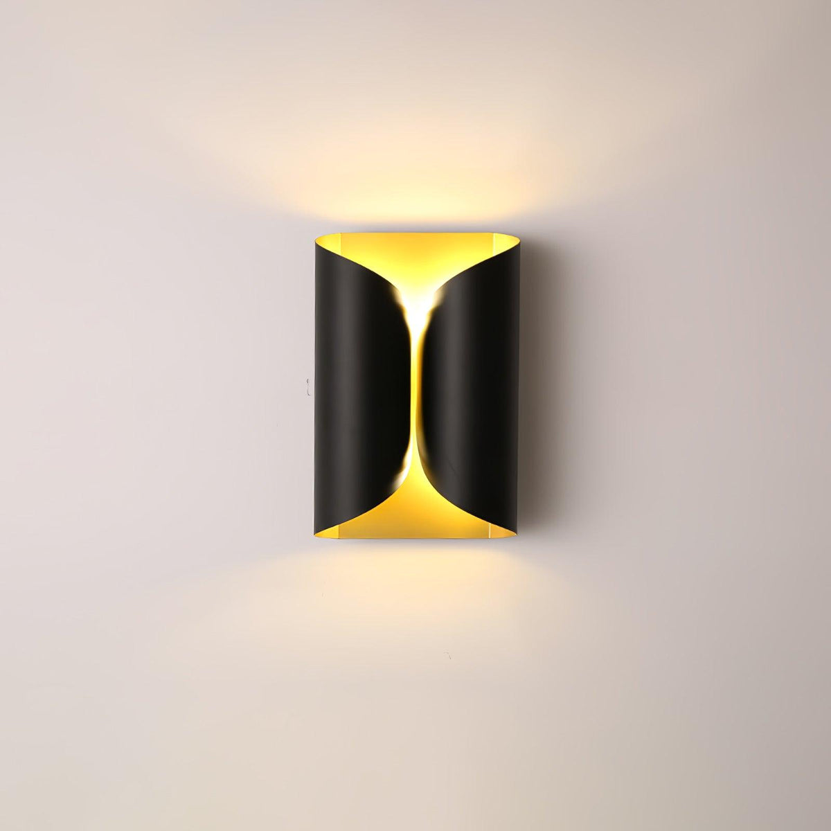 Dramatic Folded Metal Brass Finish Wall Sconce