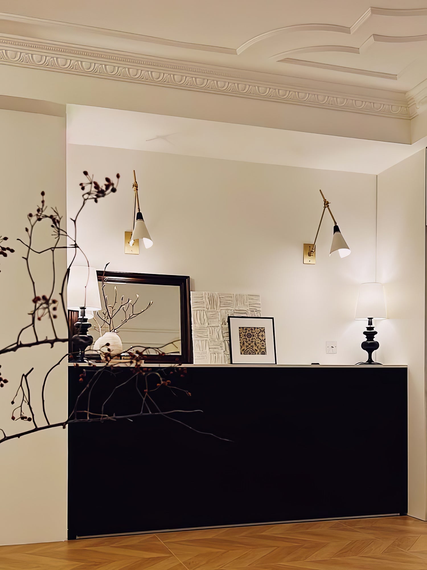 Edge Angled Shade Midcentury Inspired Wall Lamp