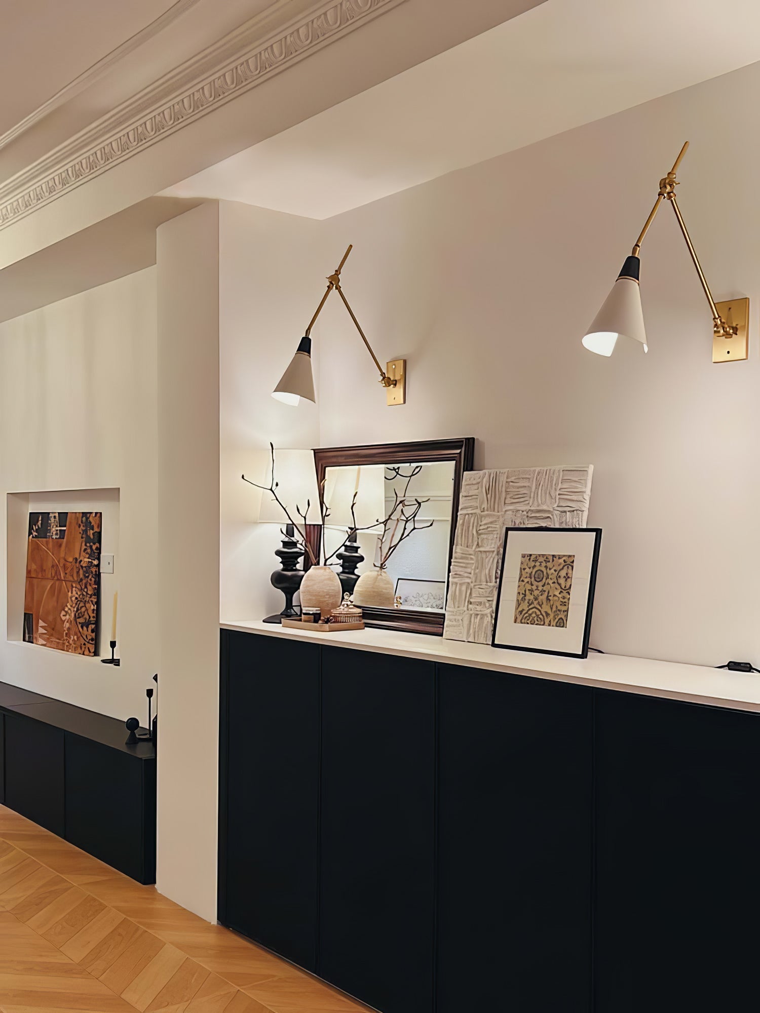 Edge Angled Shade Midcentury Inspired Wall Lamp