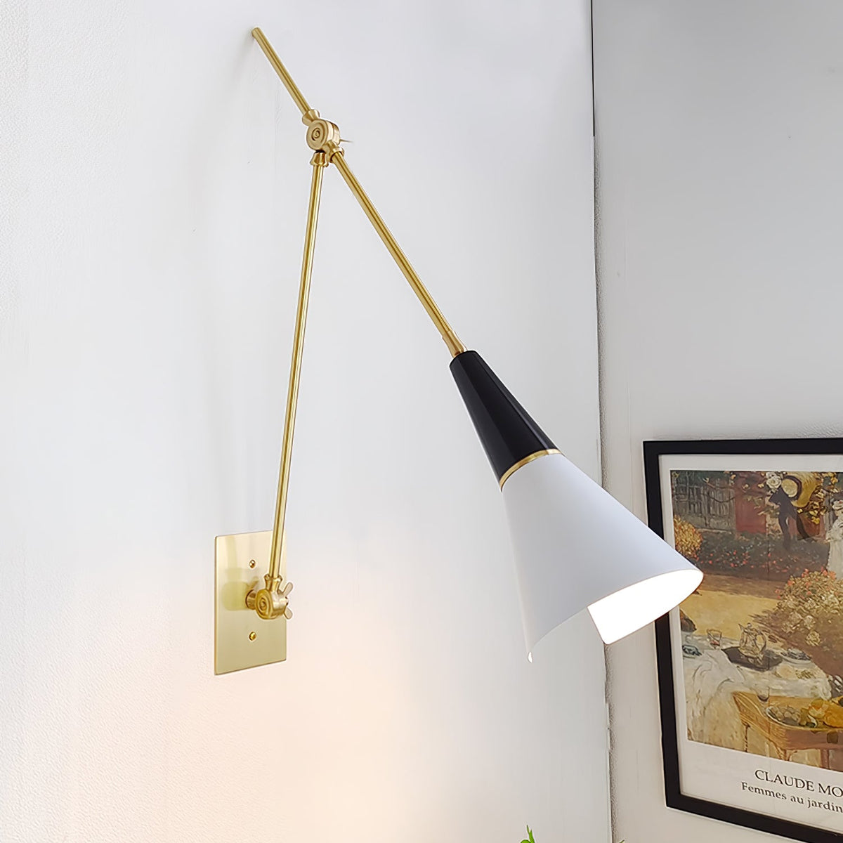 Edge Angled Shade Midcentury Inspired Wall Lamp