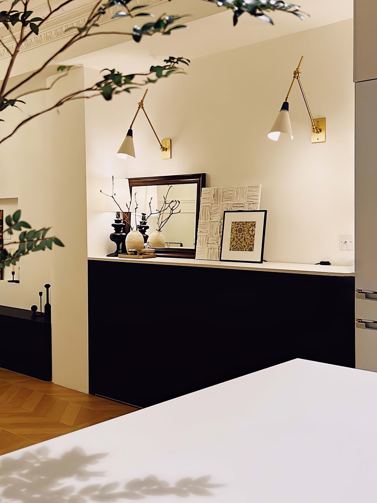 Edge Angled Shade Midcentury Inspired Wall Lamp