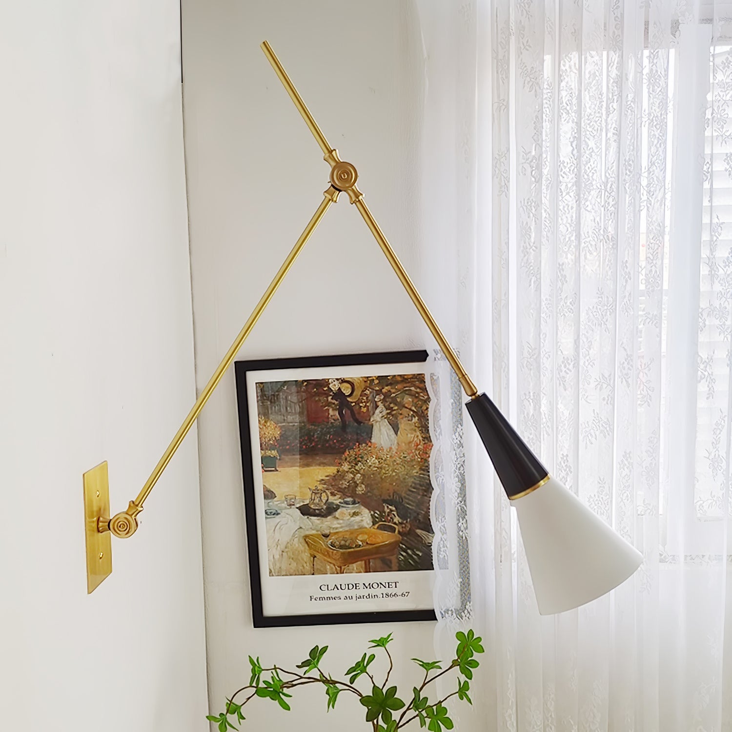 Edge Angled Shade Midcentury Inspired Wall Lamp