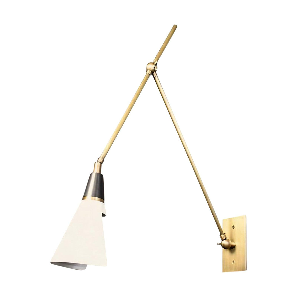 Edge Angled Shade Midcentury Inspired Wall Lamp