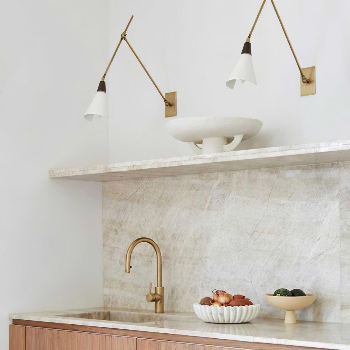 Edge Angled Shade Midcentury Inspired Wall Lamp