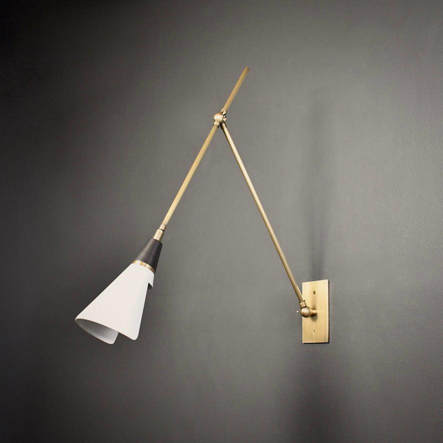 Edge Angled Shade Midcentury Inspired Wall Lamp