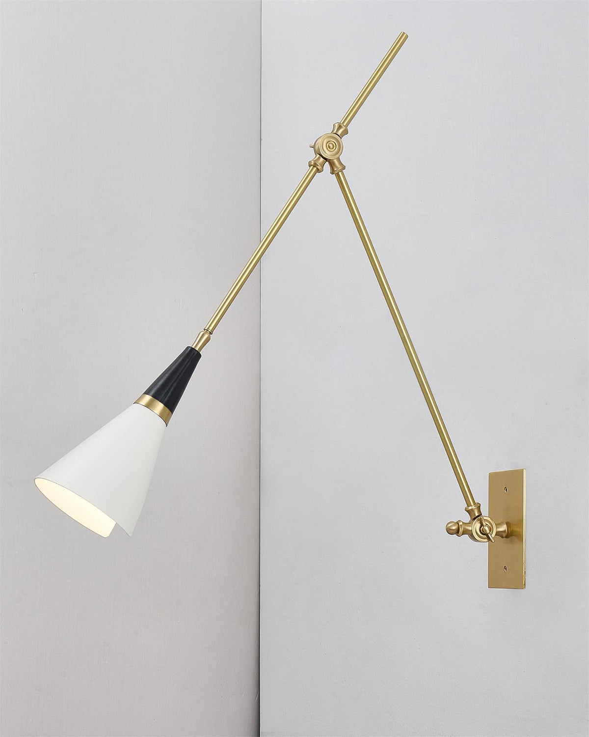 Edge Angled Shade Midcentury Inspired Wall Lamp