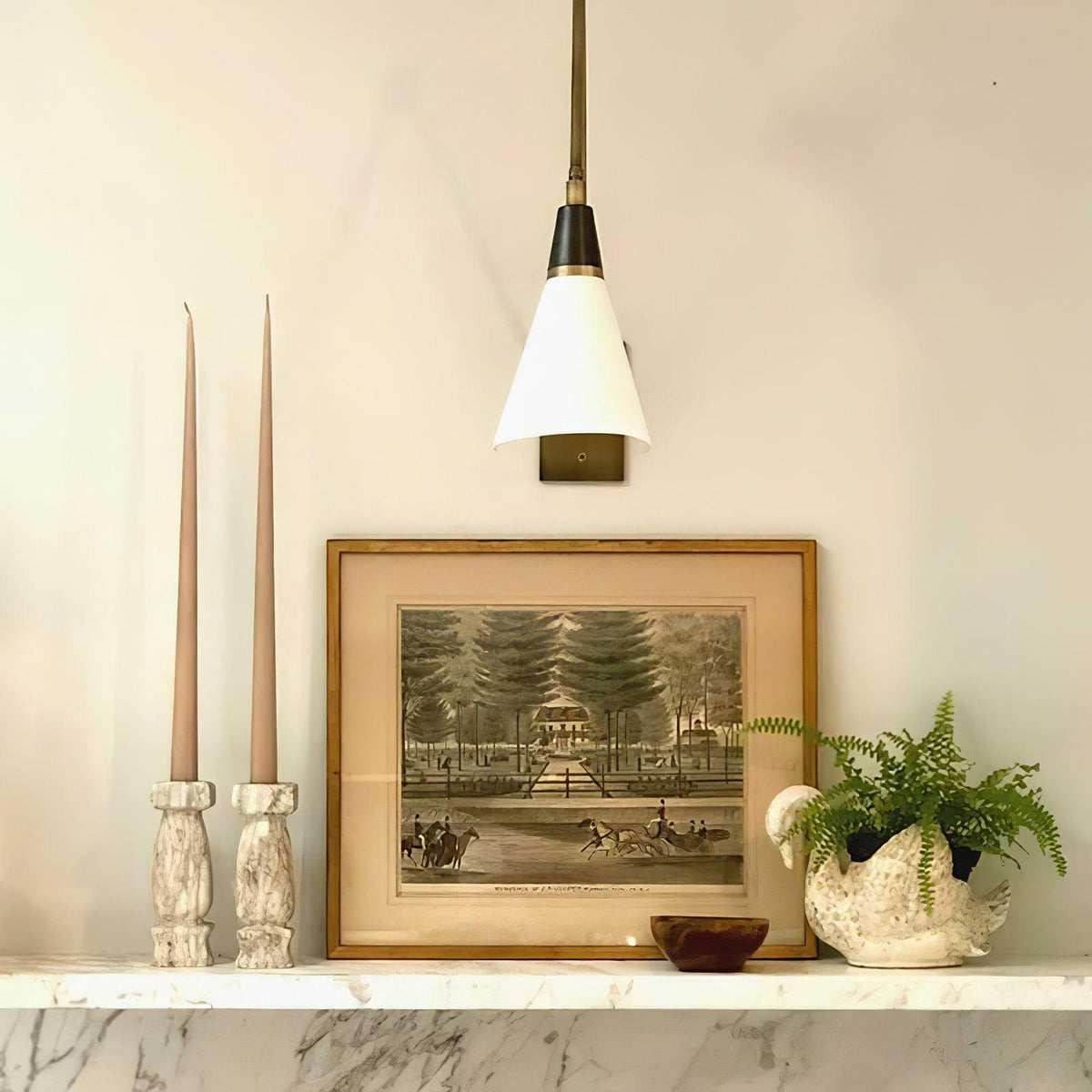 Edge Angled Shade Midcentury Inspired Wall Lamp