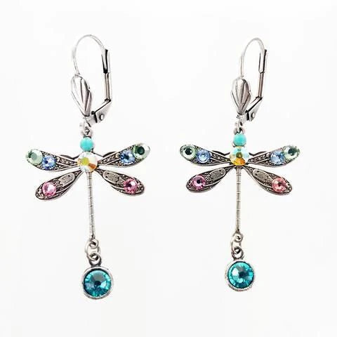 Sparkling Dragonfly Drop Earrings