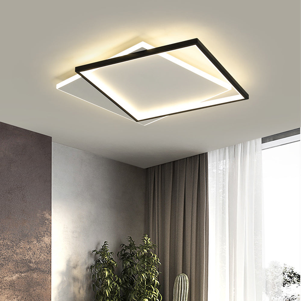 Contemporary Black and White Flush Mount Ceiling Light