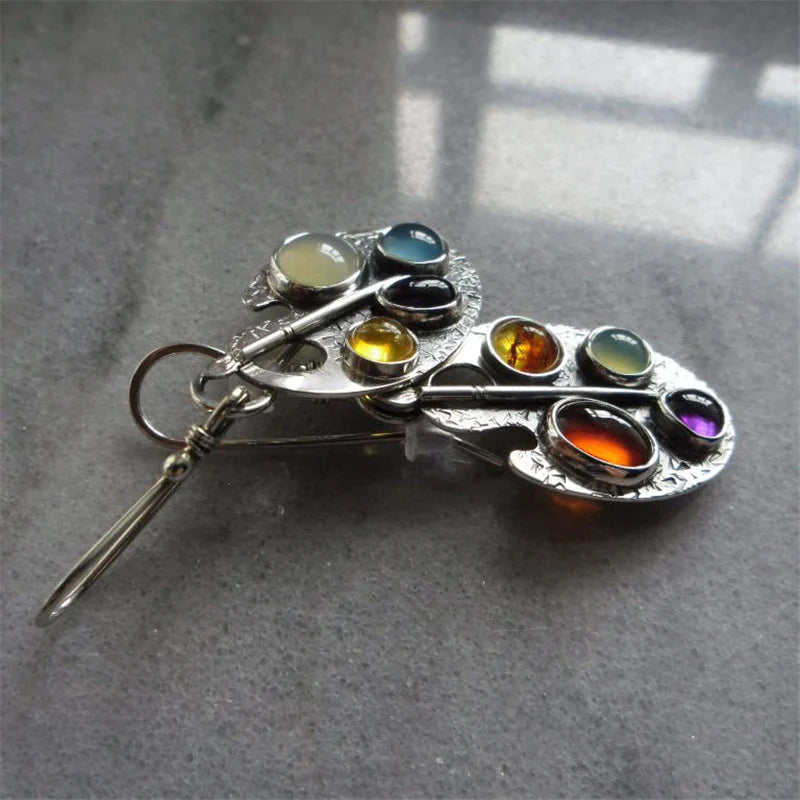 Chic multicolour vintage earrings