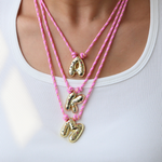 Load image into Gallery viewer, Chunky Gemstone Accented Initial Rope Necklace
