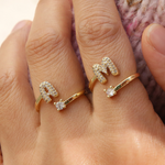 Load image into Gallery viewer, Dainty Bubble Diamond Wrap Initial Ring

