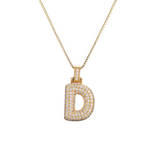 Load image into Gallery viewer, 14k Diamond Dazzle Bubble Initial Necklace
