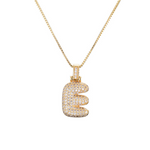 Load image into Gallery viewer, 14k Diamond Dazzle Bubble Initial Necklace
