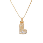 Load image into Gallery viewer, 14k Diamond Dazzle Bubble Initial Necklace
