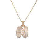 Load image into Gallery viewer, 14k Diamond Dazzle Bubble Initial Necklace
