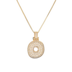 Load image into Gallery viewer, 14k Diamond Dazzle Bubble Initial Necklace
