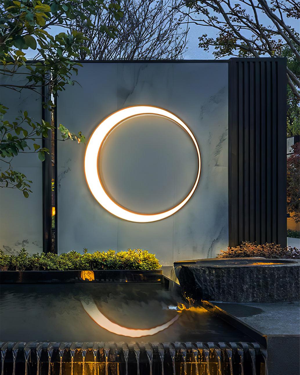 Moon Shaped Contemporary Outdoor Wall Light