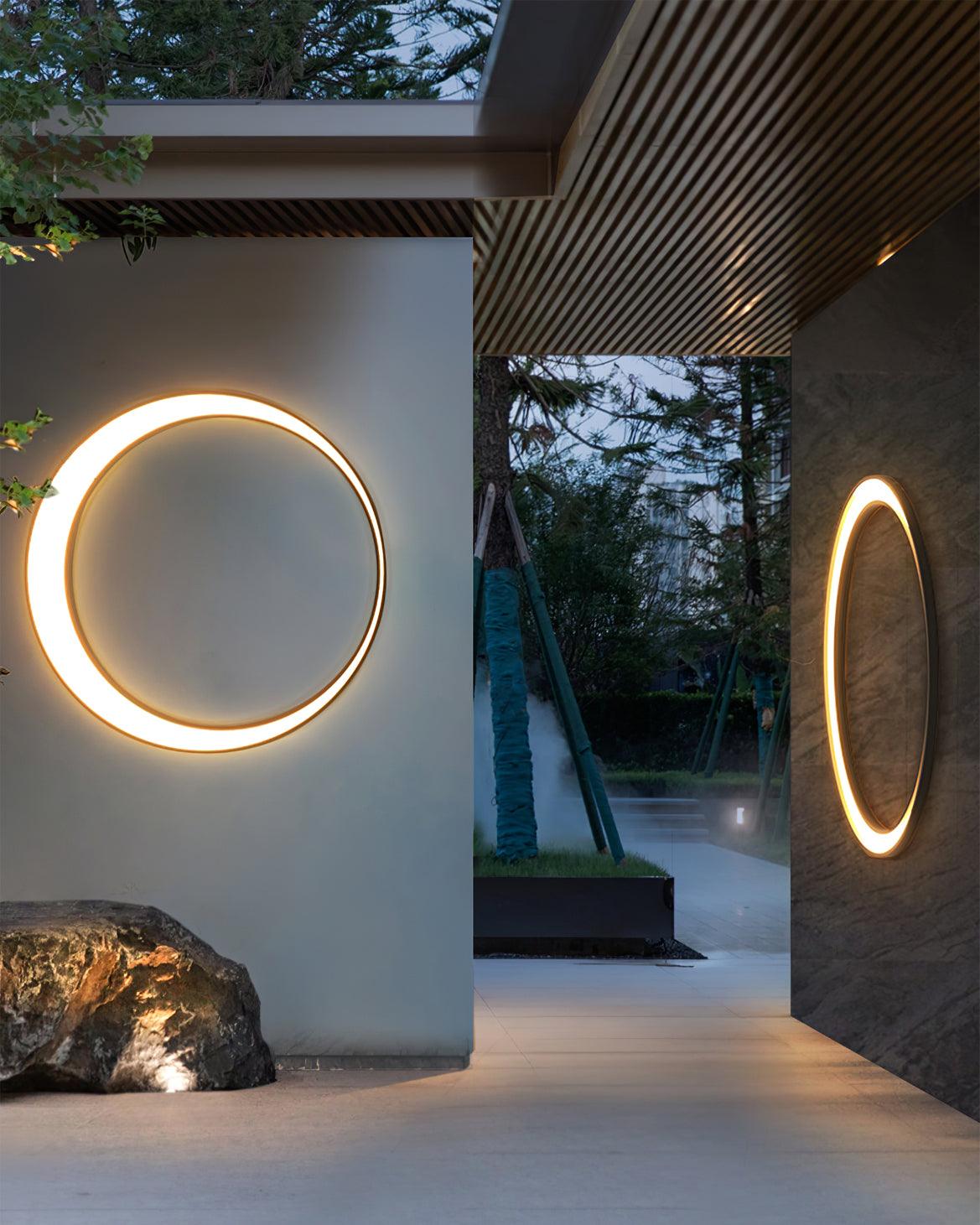 Moon Shaped Contemporary Outdoor Wall Light