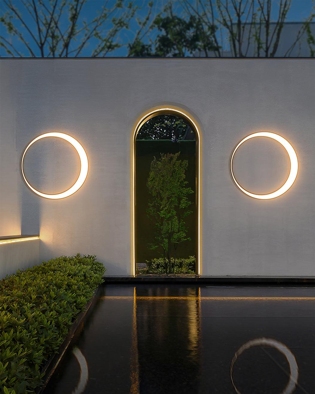 Moon Shaped Contemporary Outdoor Wall Light