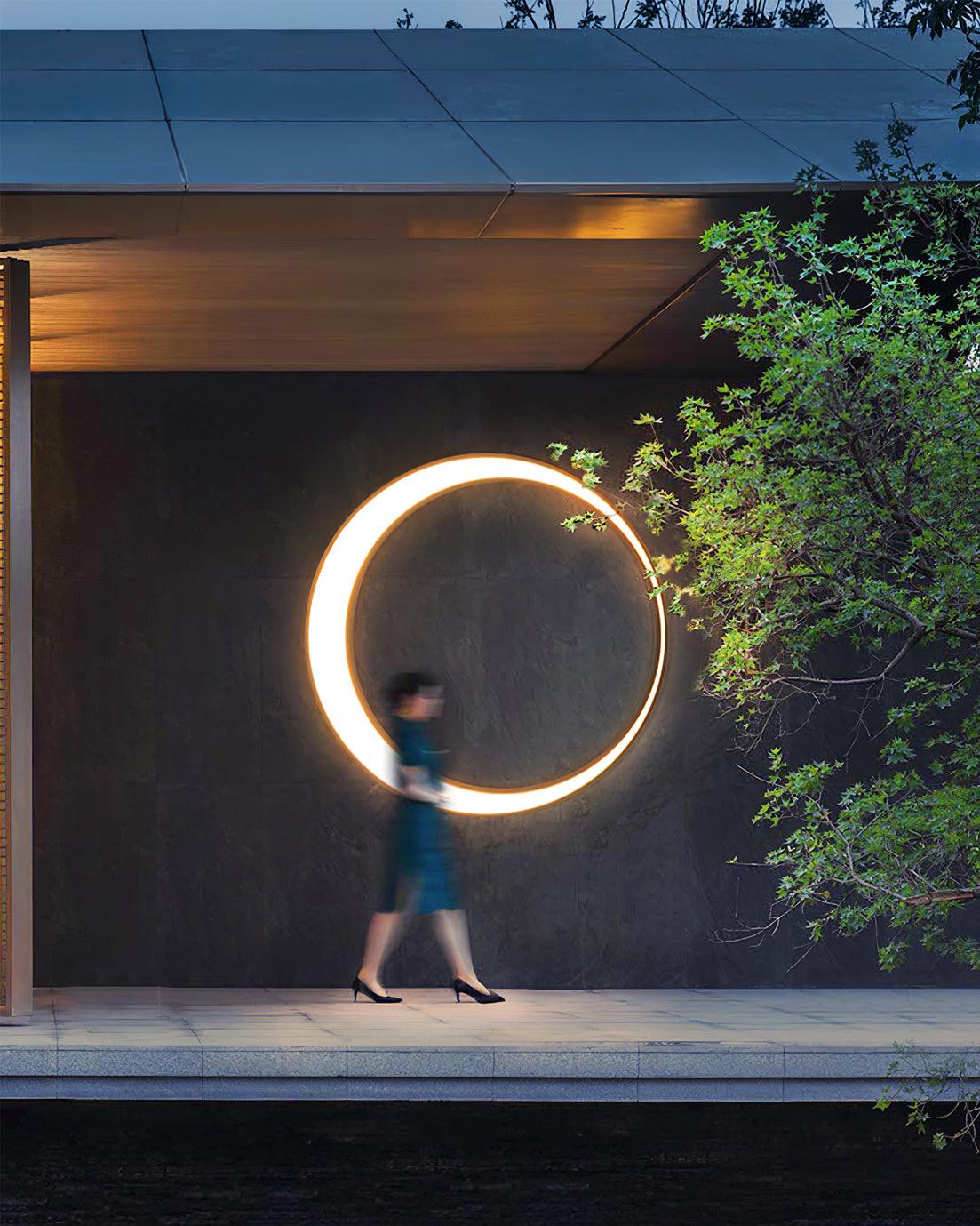Moon Shaped Contemporary Outdoor Wall Light