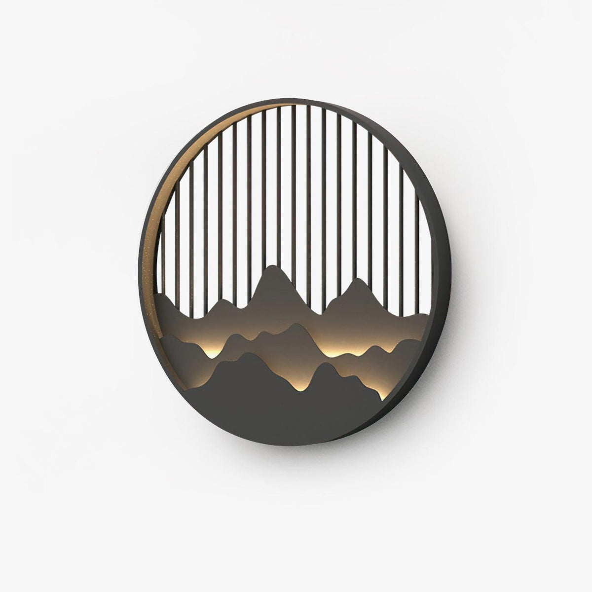 Circular Mountain Motif Contemporary Wall Sconce