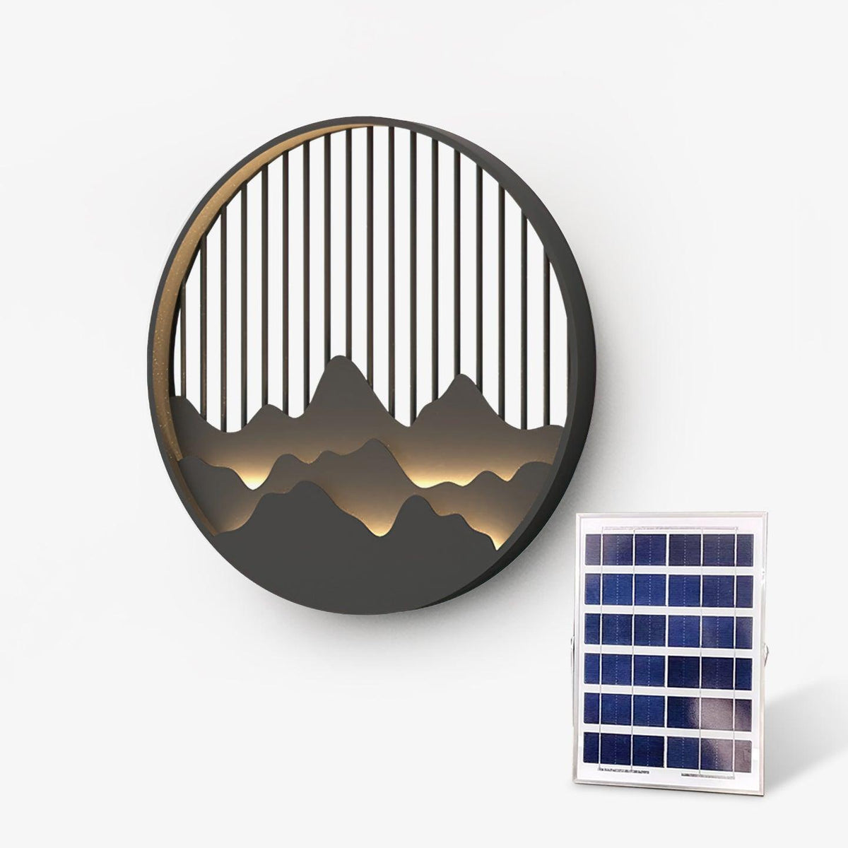 Circular Mountain Motif Contemporary Wall Sconce