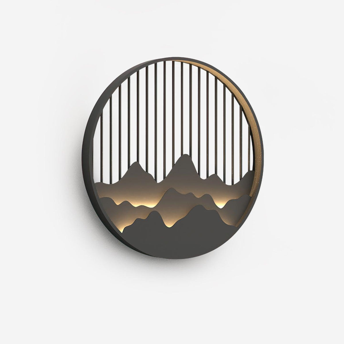 Circular Mountain Motif Contemporary Wall Sconce
