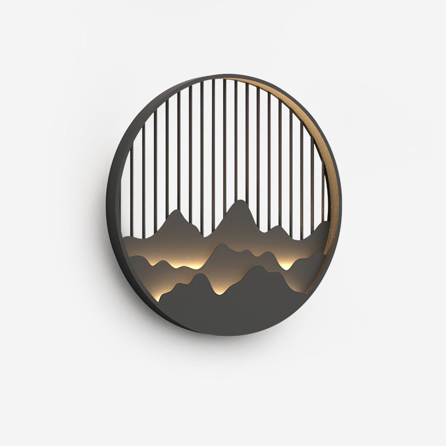 Circular Mountain Motif Contemporary Wall Sconce