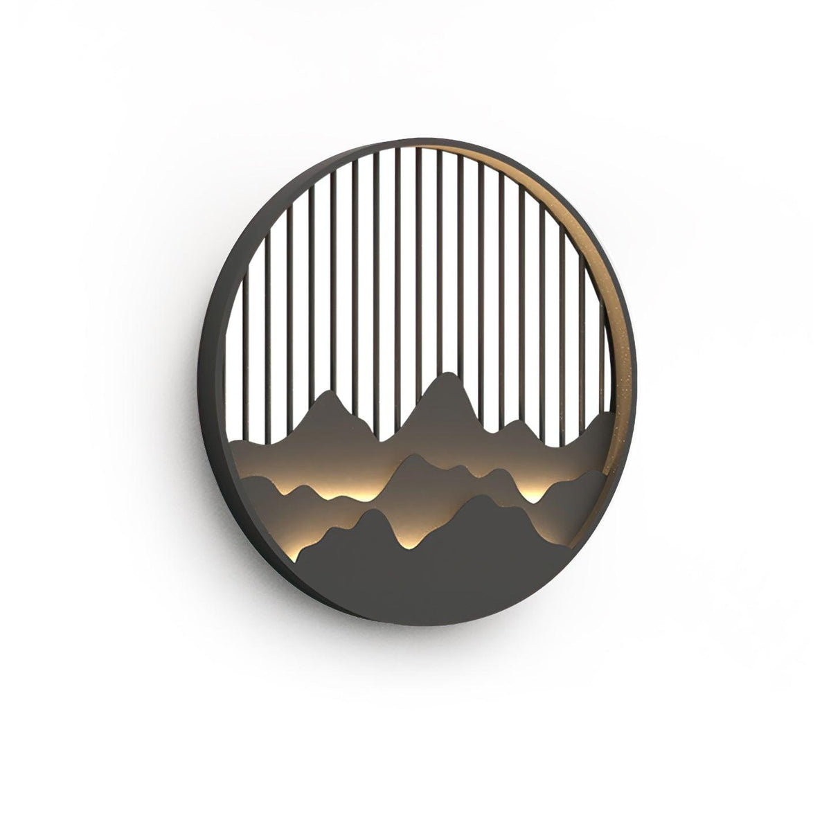 Circular Mountain Motif Contemporary Wall Sconce