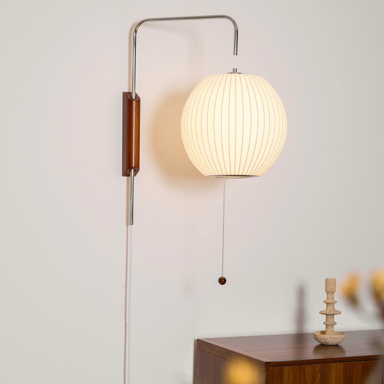 Spherical Contemporary Wall Sconce Swivel Arm