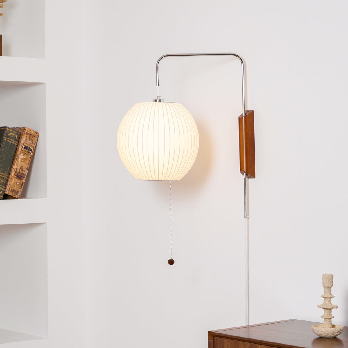 Spherical Contemporary Wall Sconce Swivel Arm