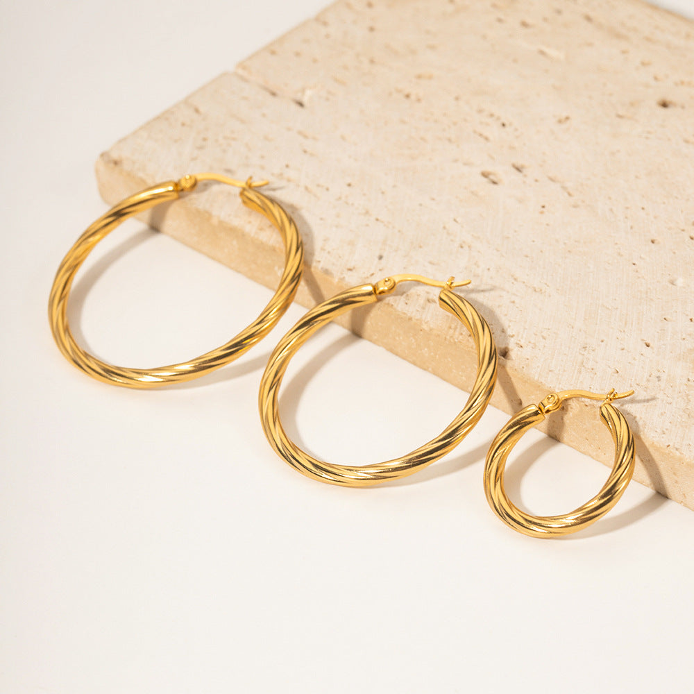 Zephy twisted hoop earrings