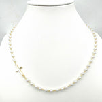 Load image into Gallery viewer, Dainty Faux Pearl Cross Station Choker Necklace
